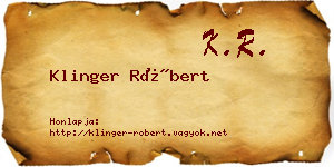 Klinger Róbert névjegykártya
