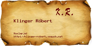 Klinger Róbert névjegykártya