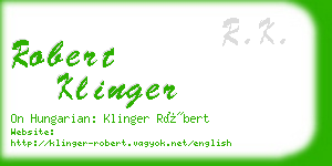 robert klinger business card